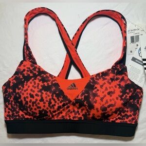 NWT Adidas Womens Racerback Climacool Formotion Sports Bra Size S Orange $45
